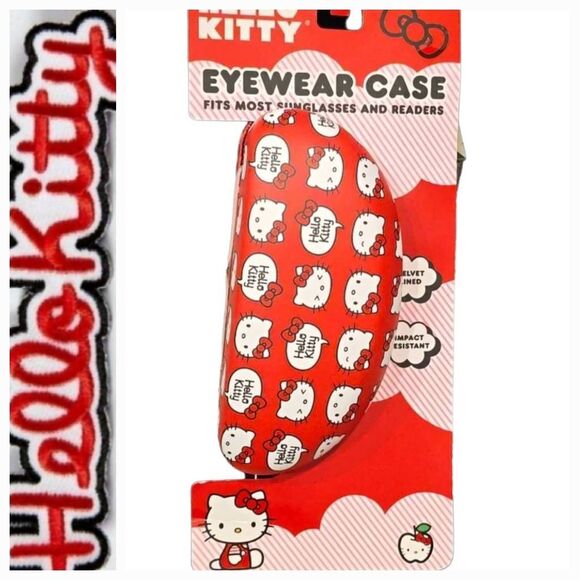 Hello Kitty By Sanrio Logo Eyewear Velvet Lined Case & Cloth - Picture 1 of 8